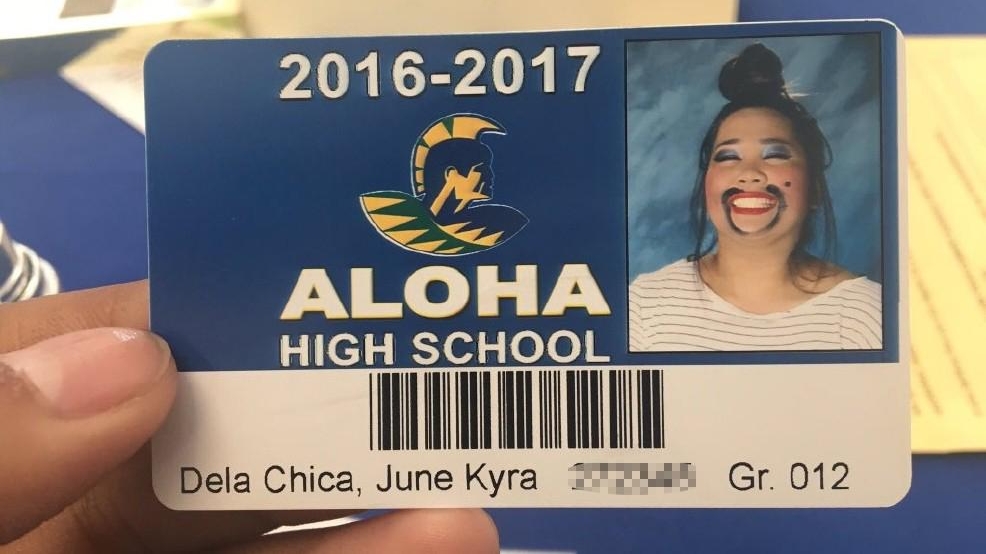 An Aloha teen's creative take on her school ID picture is going viral ...