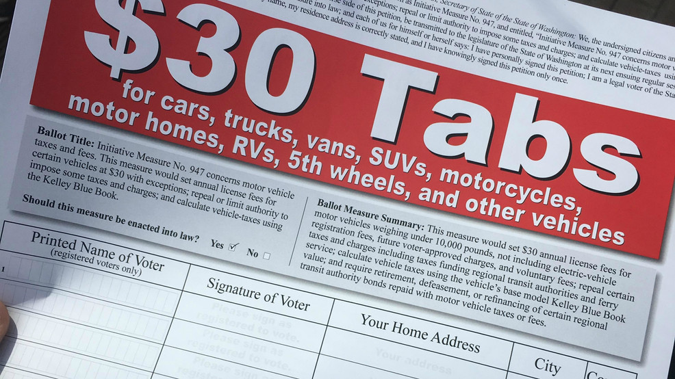 Why WA voters will have to wait longer for $30 car tabs