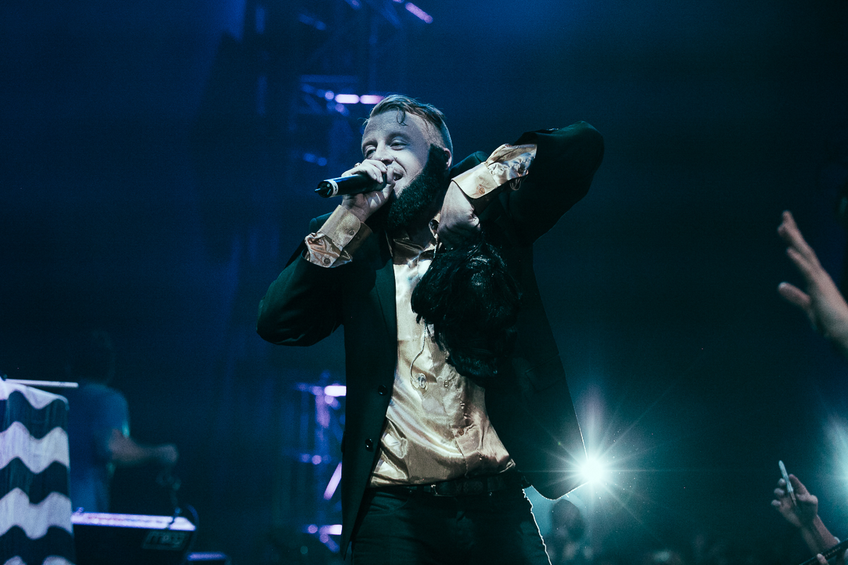 Macklemore and Ryan Lewis made a special appearance at EMP’s Vivid event for the new exhibition Spectacle. The new exhibit is all about music videos so in the spirit Macklemore and Ryan Lewis performed their award winning Thrift Shop and Can’t Hold Us to a screaming crowd. May 16th 2014. (Joshua Lewis / Seattle Refined)