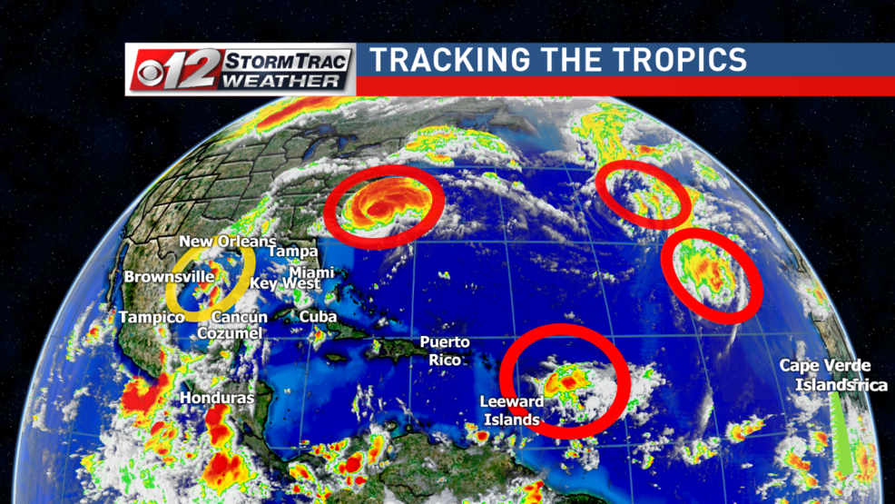 Tracking The Tropics Atlantic Crowded With Storms Wpec 7600