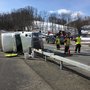 Crews working to remove rolled over tractor trailer near Rexford Bridge.