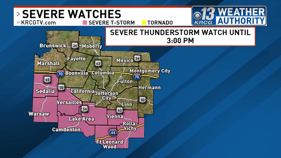 Severe Thunderstorm Watch Issued For Parts Of Mid Missouri Krcg