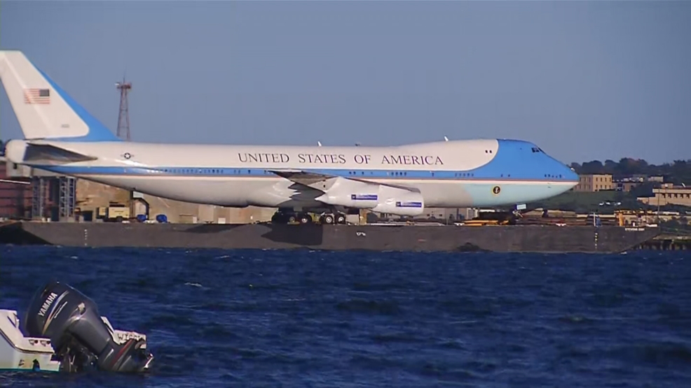 Air force one on a barge