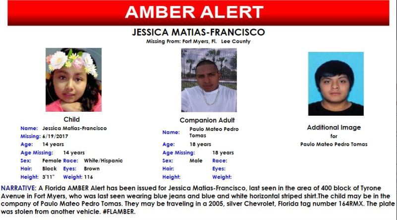 Missing Teen From Fort Myers Found Safe Amber Alert