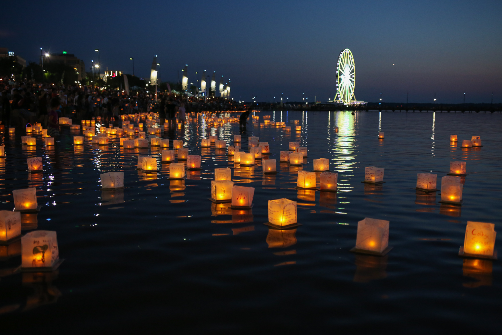 National Harbor was illuminated by lanterns and it was pretty magical