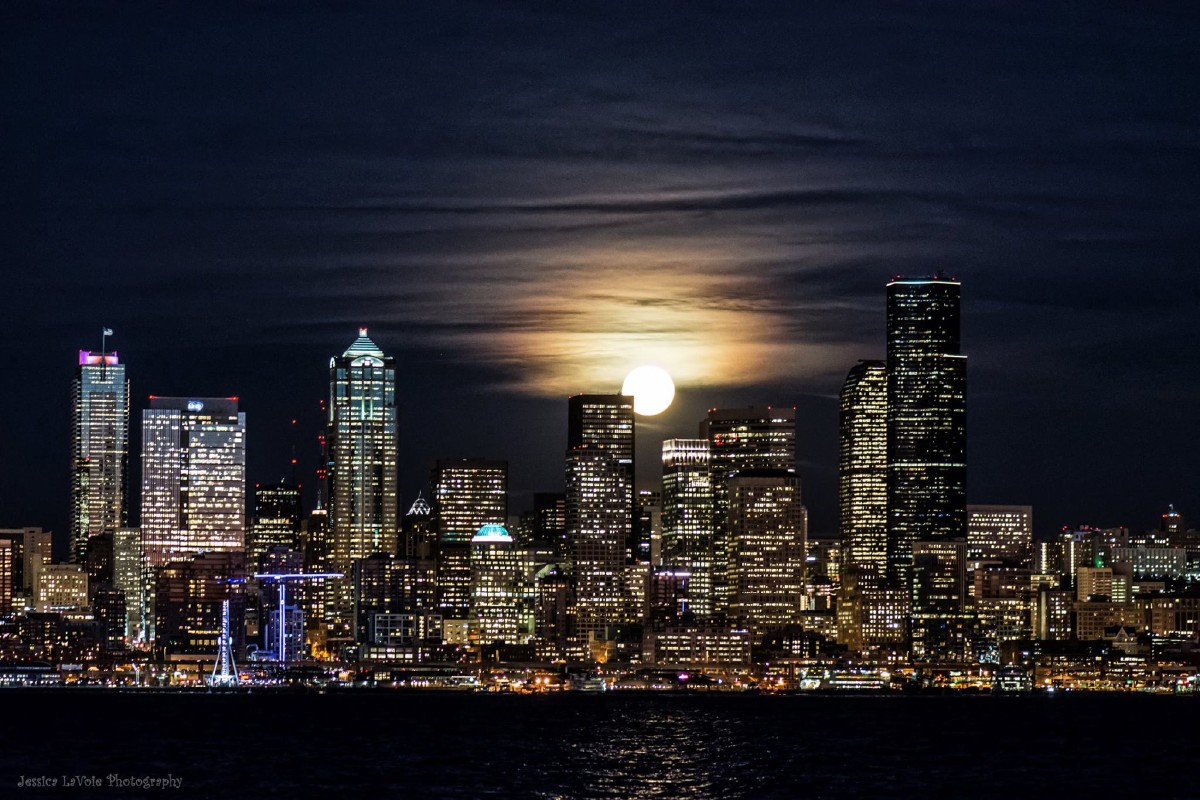Photos full moon shines behind Seattle skyline KOMO
