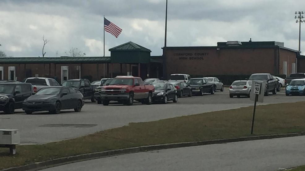 Crawford Co. High School under a CODE YELLOW WGXA