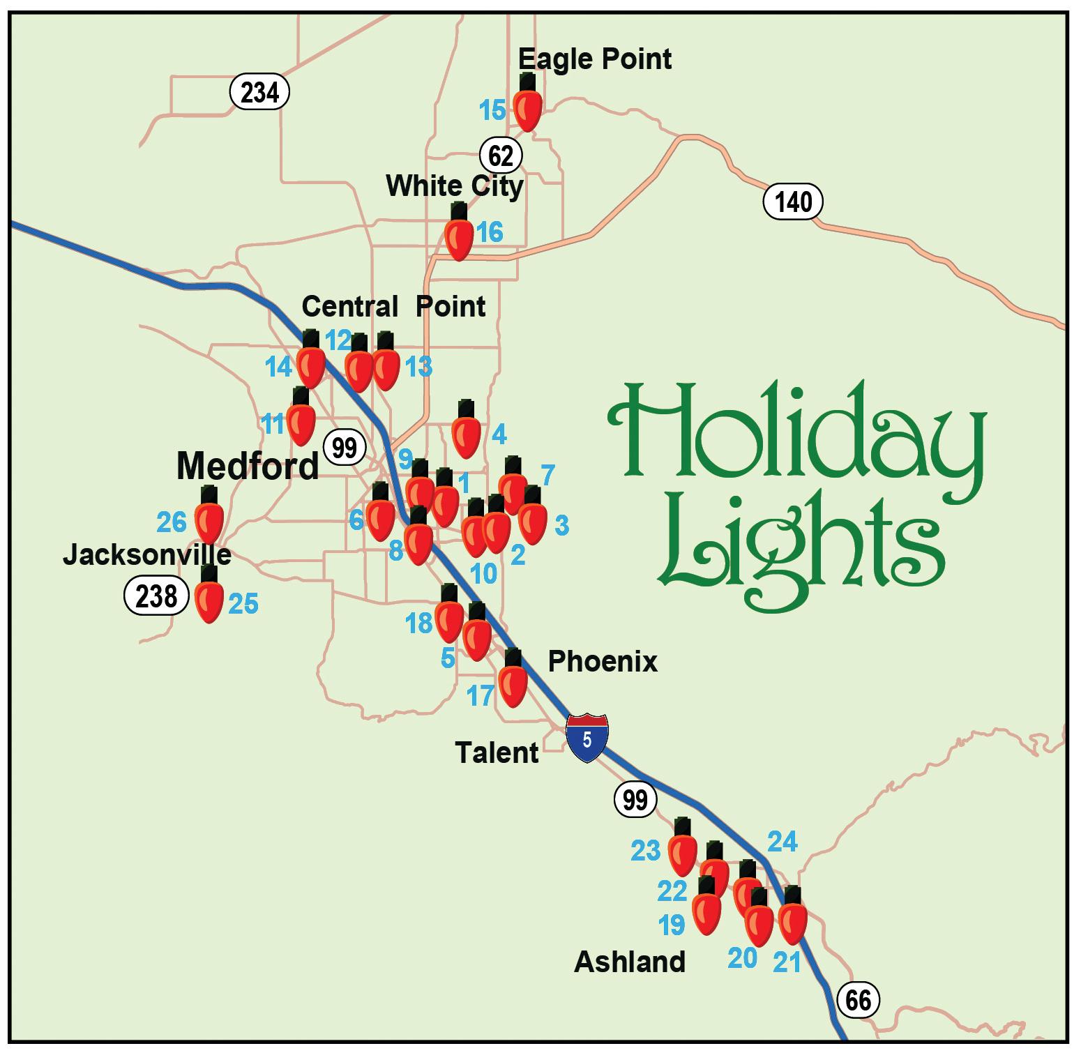 Christmas Lights Eugene Oregon Map Map